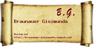 Braunauer Giszmunda névjegykártya